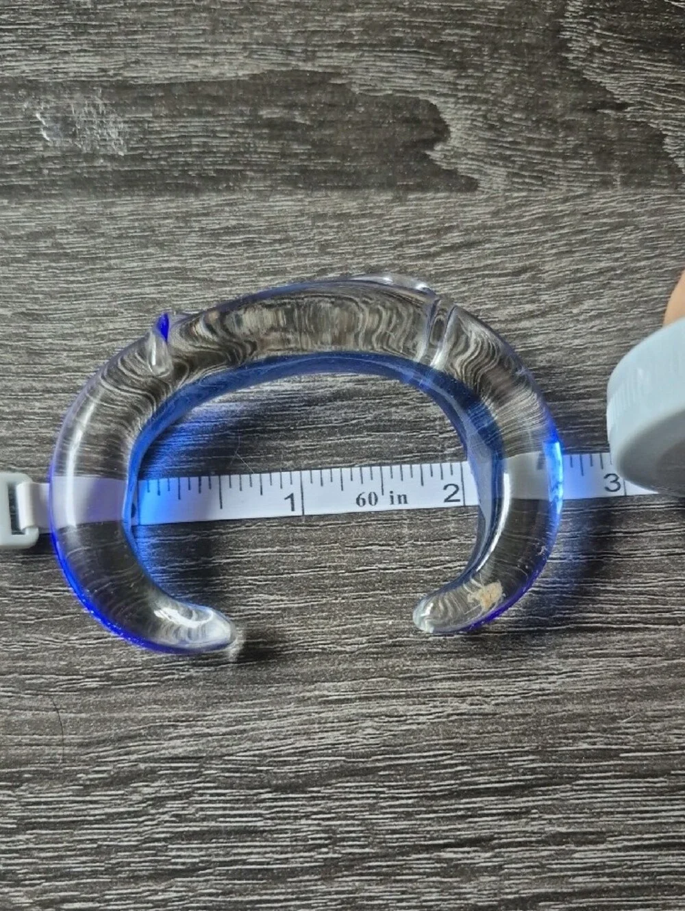 Blue Clear Glass Cuff Bracelet Murano?
